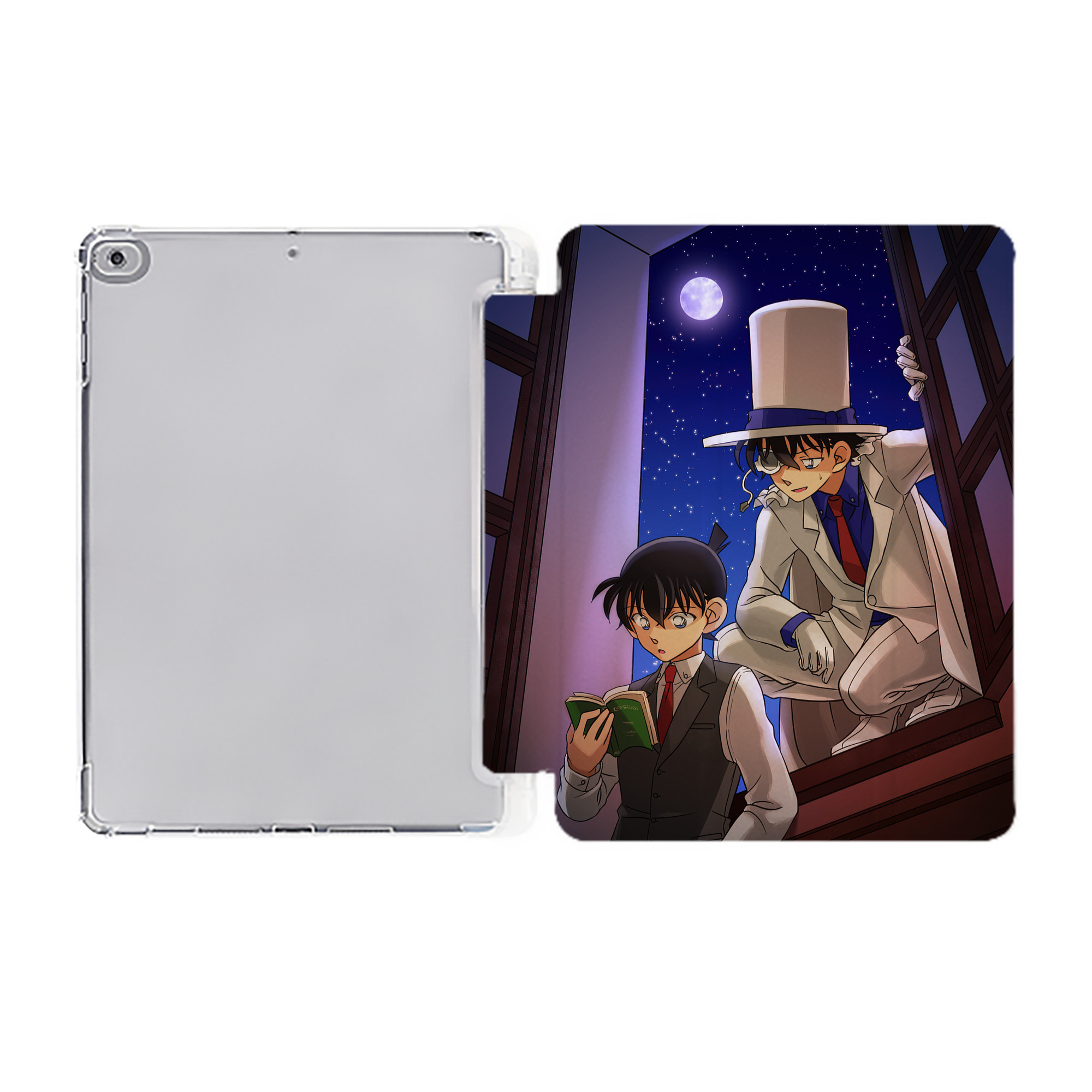 （画像用） 名探偵コナン Detective Conan IPad ケース ペン収納付き 三つ折りスタンド PUレザー×シリコン 対応機種9.5/10.5/10.9インチ